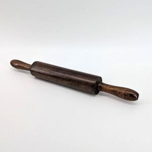 Vintage Wooden Rolling Pin 13" Primitive Farmhouse Kitchen Decor Hand Turned